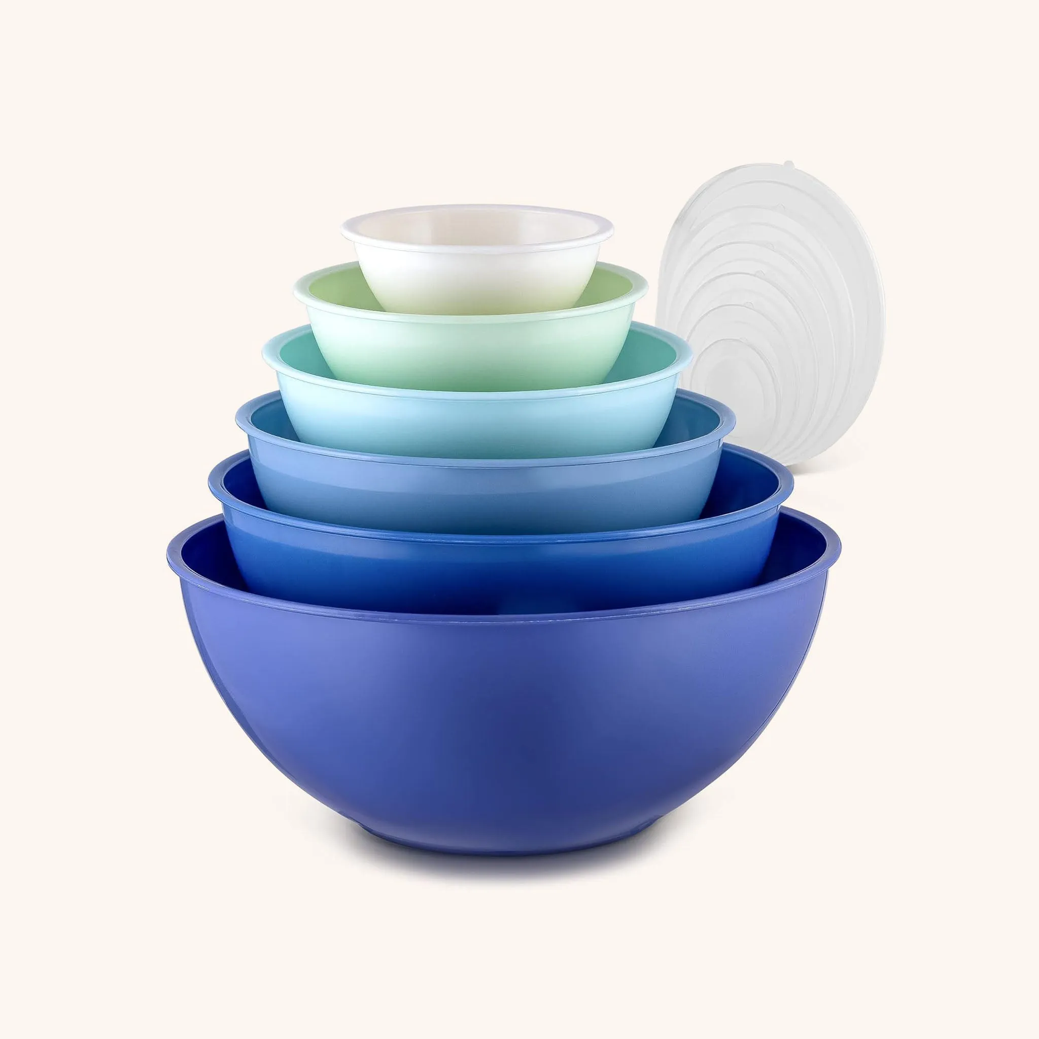 12-Piece Plastic Mixing Bowls Set with Lids