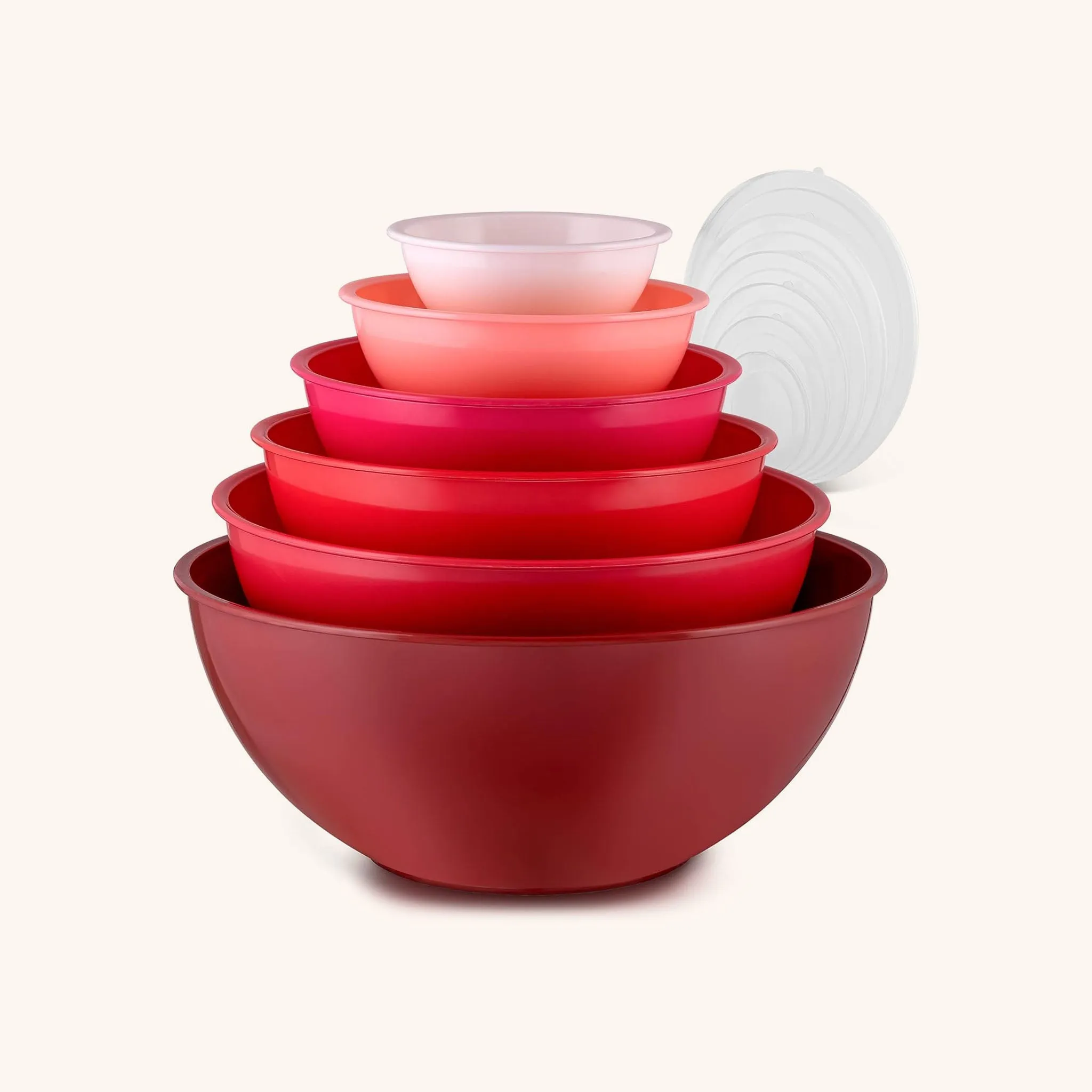 12-Piece Plastic Mixing Bowls Set with Lids