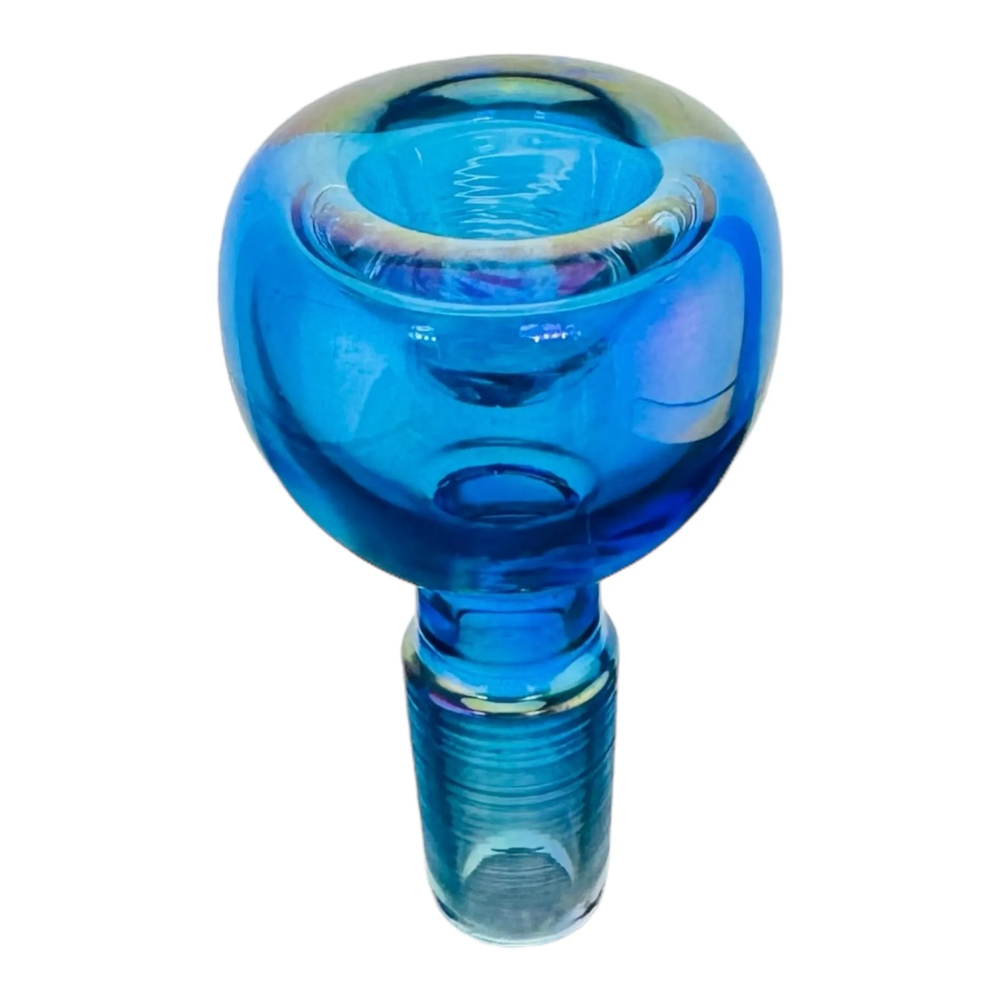 14mm Flower Bowl - Bubble Bong Bowl Piece - Pearlescent Blue