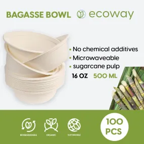 16 OZ-BAGASSE  BOWL-WHITE- (500ML)