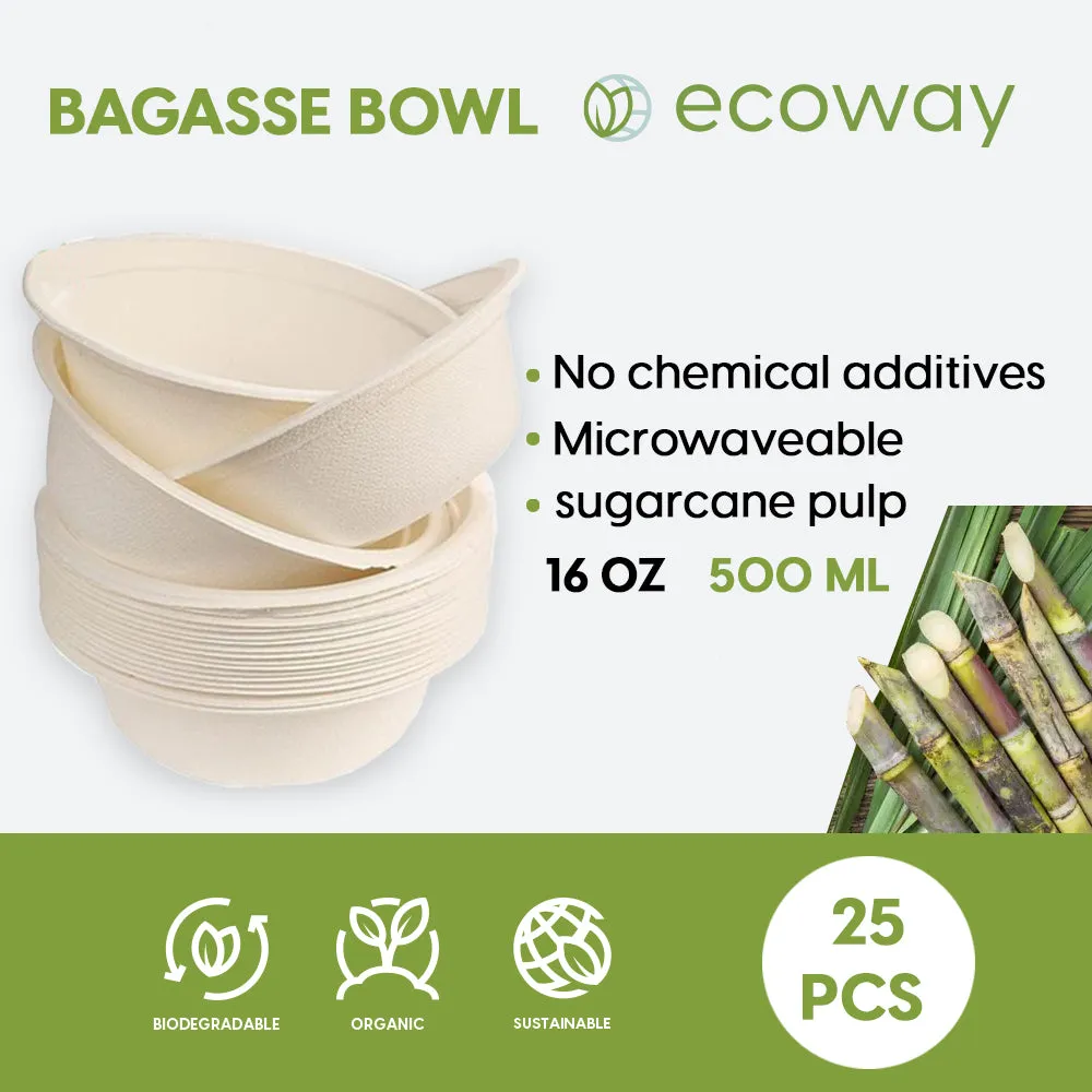 16 OZ-BAGASSE  BOWL-WHITE- (500ML)