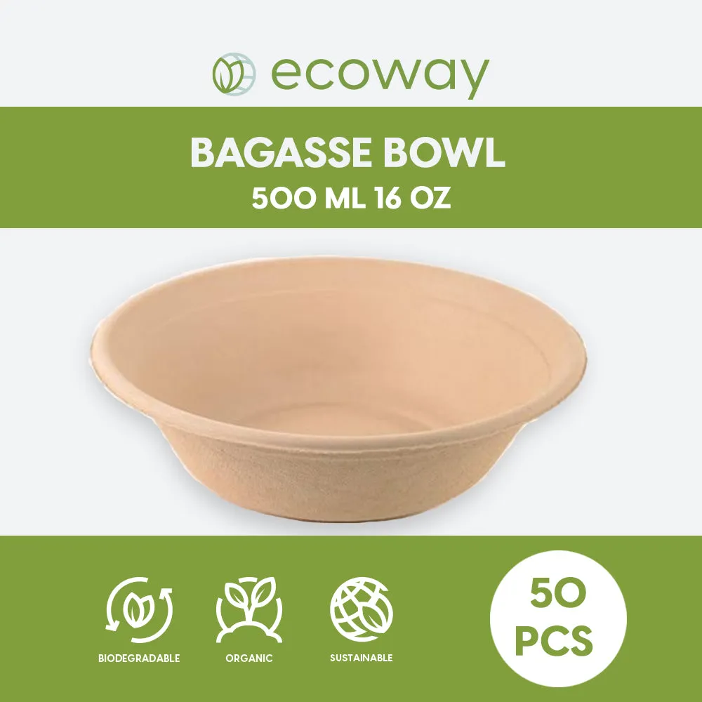 16 OZ-BAGASSE  BOWL-WHITE- (500ML)