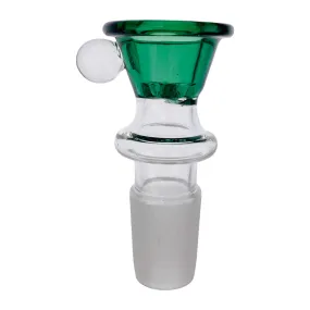 18mm Flower Bowl - Large Martini Funnel Bong Bowl Piece With Built In Screen - Lake Green