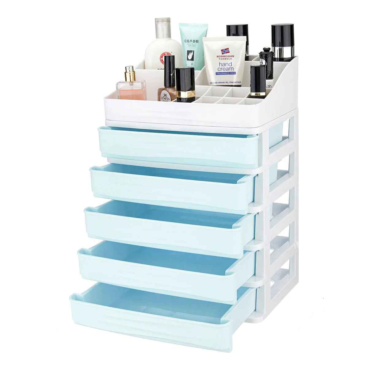 2/3/4/5 Tier Layer Plastic Desktop Organizer Baskets Drawer Jewelry Makeup Case Saving Space Simple Table Storage Box