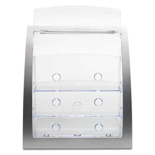 3-tier Literature Holder, Leaflet Size, 11.25w X 6.94d X 13.31h, Silver