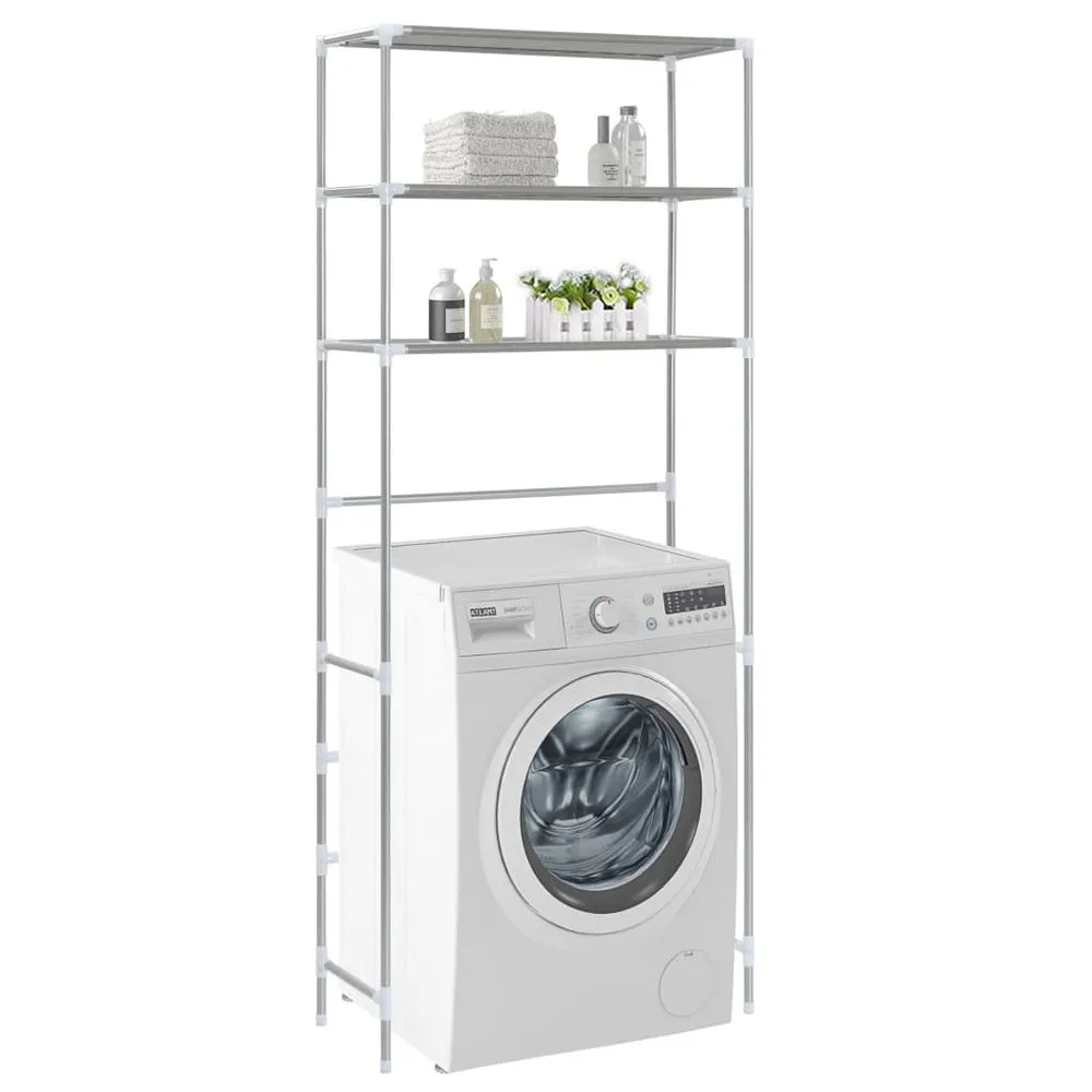 3-Tier Over Commode Storage - Stylish Silver Shelf