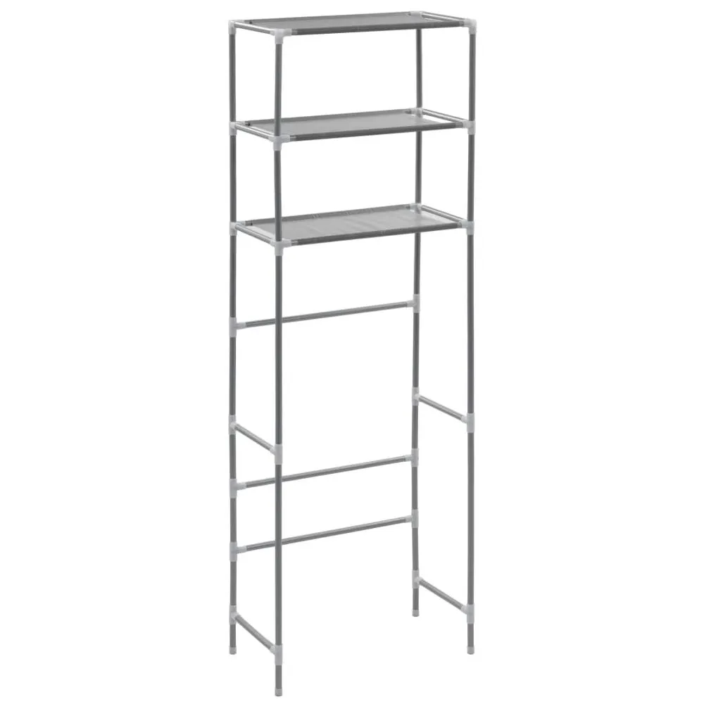 3-Tier Over Commode Storage - Stylish Silver Shelf