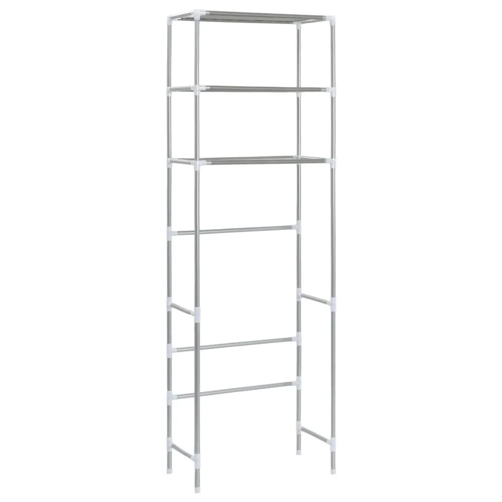 3-Tier Over Commode Storage - Stylish Silver Shelf