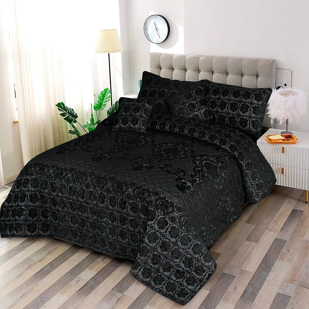 5 Pcs Maxico Black Bed Spread Palachi