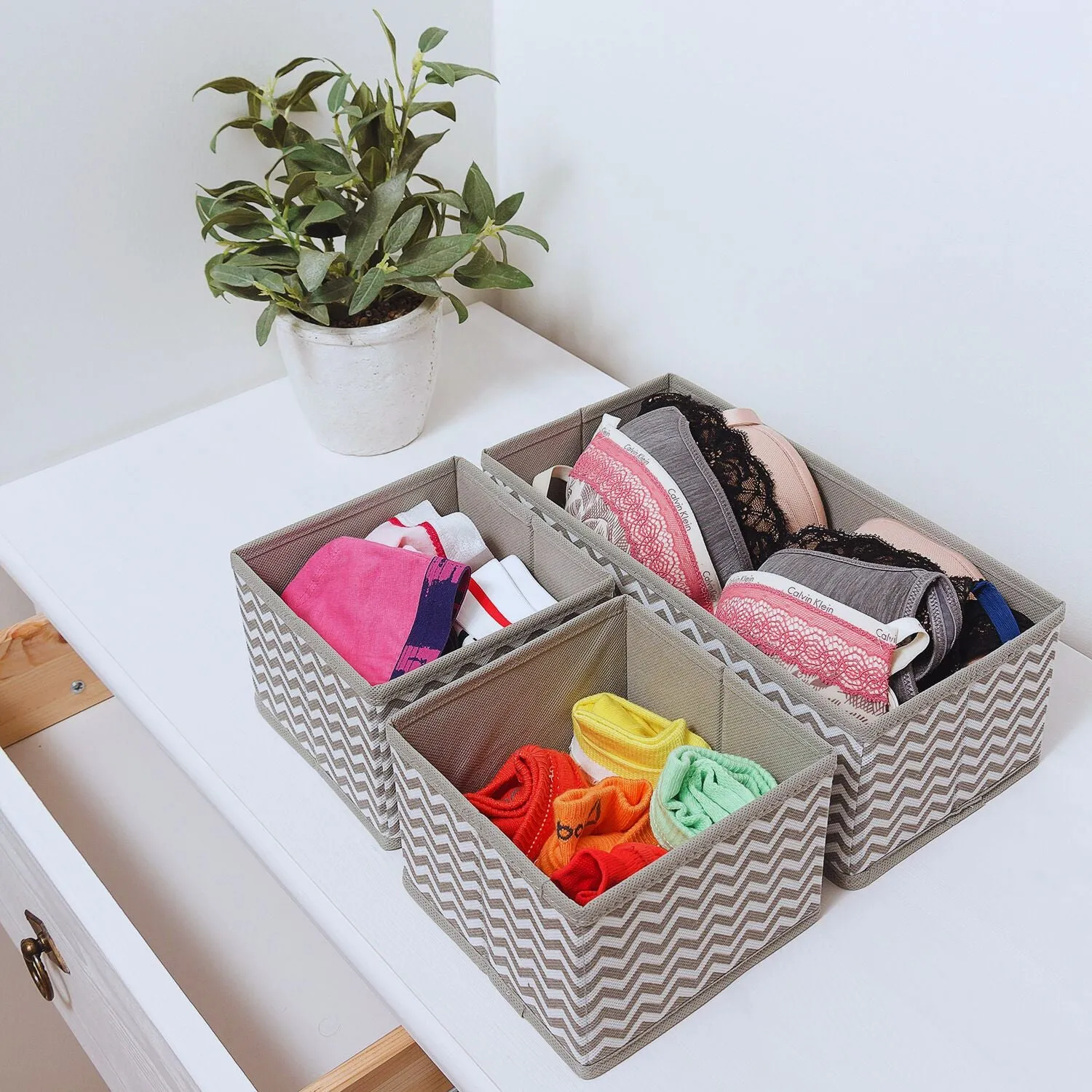 7-Compartment Foldable Clothes Storage Organizers, 8 Set - Gominimo