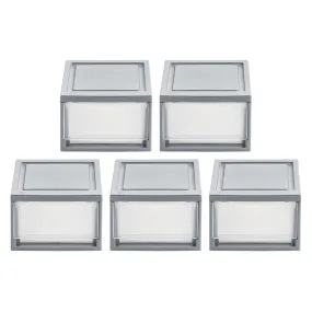 8.50" W Gray Stackable Storage Drawer, Pack of 5