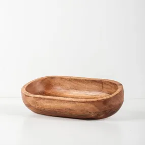 Acacia Wood Oval Bowl