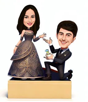 Adesh Anusaar ® Customised Caricature Personalized Gifts for Couple 10inch with Cusomised Back Stand A1 (10 Inch)