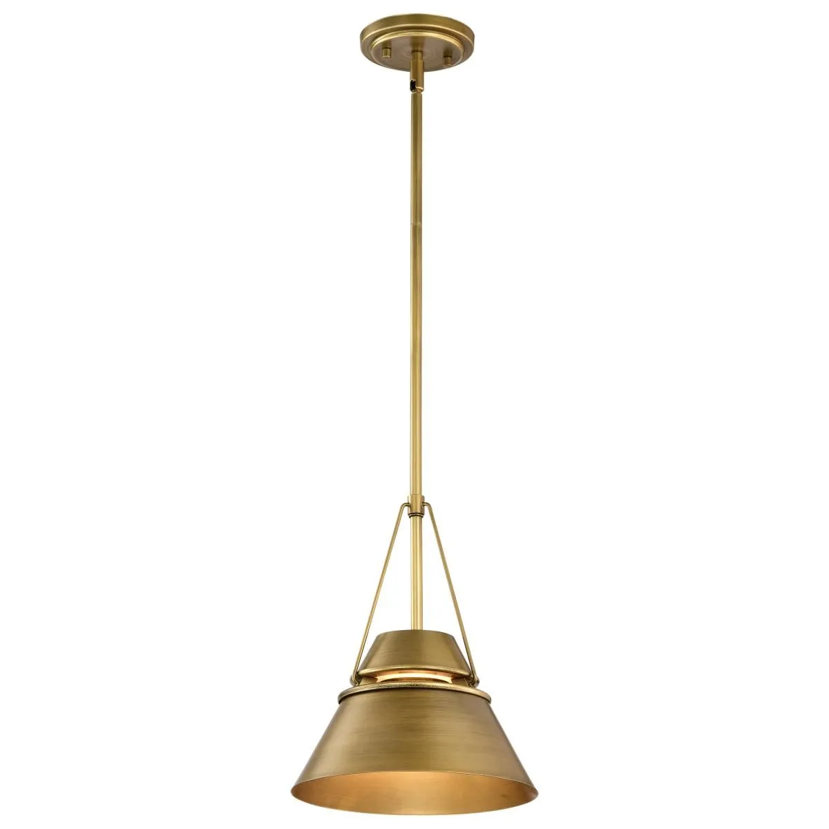 Adina 10 in. Pendant Light Natural Brass Finish