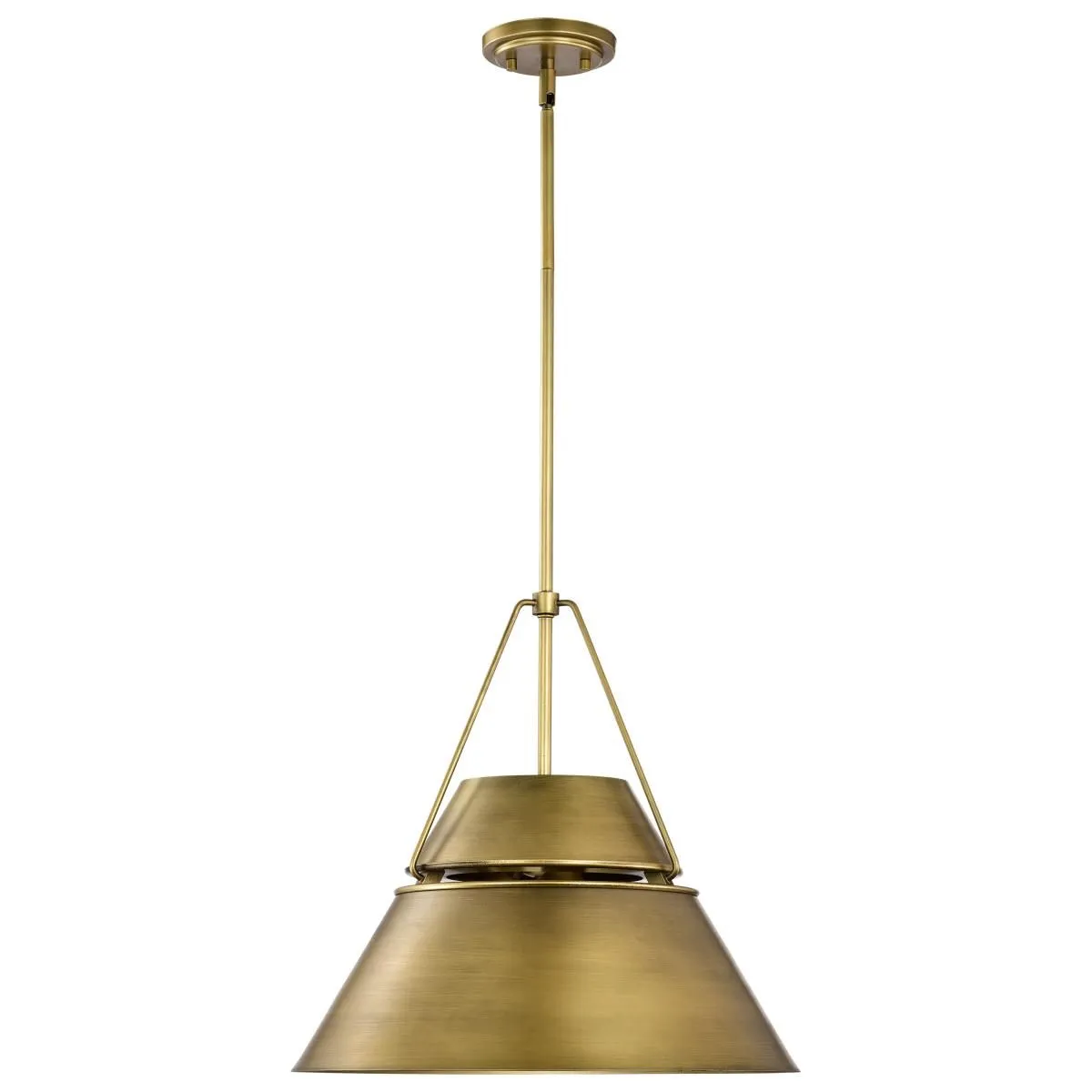 Adina 18 in. 3 lights Pendant Light Natural Brass Finish