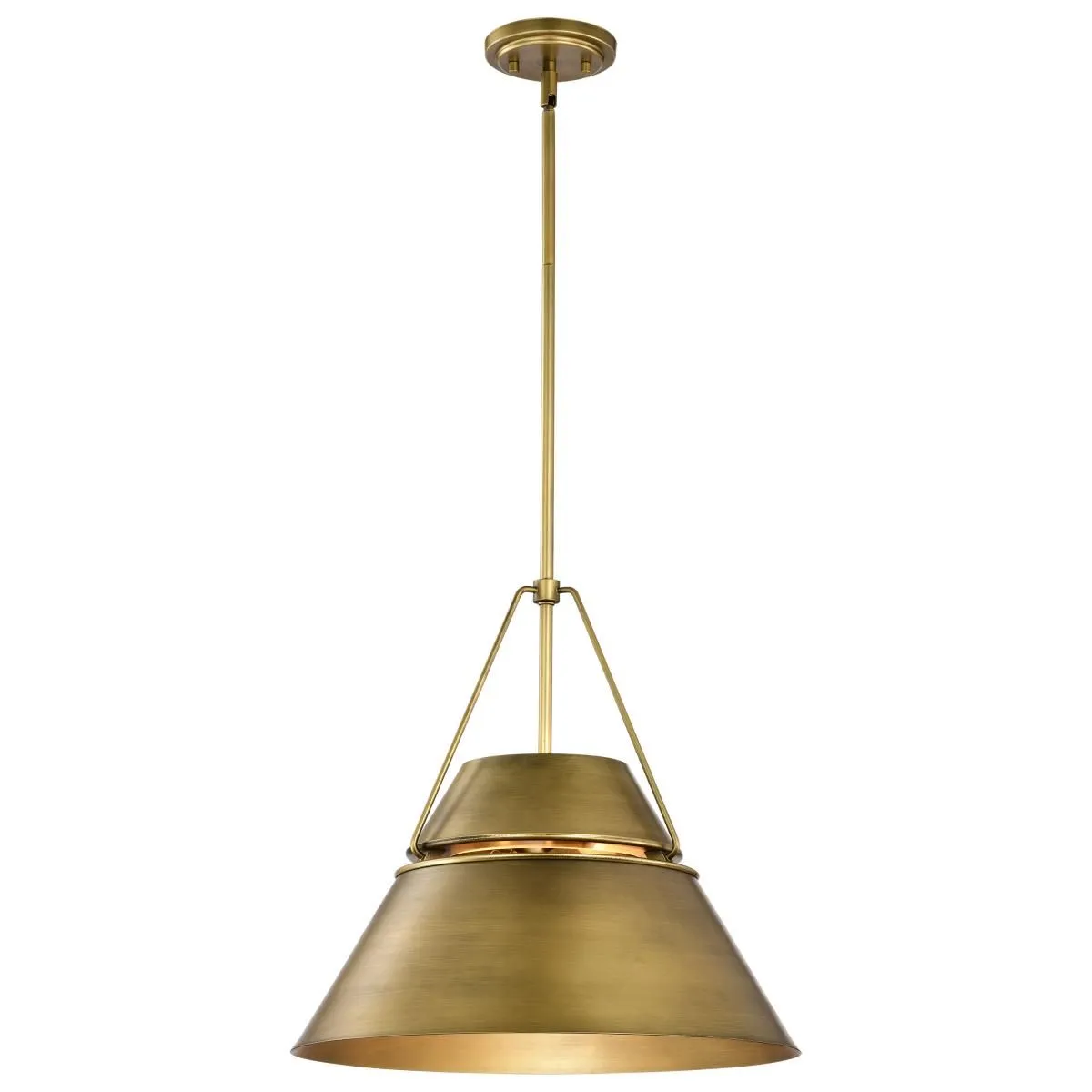 Adina 18 in. 3 lights Pendant Light Natural Brass Finish