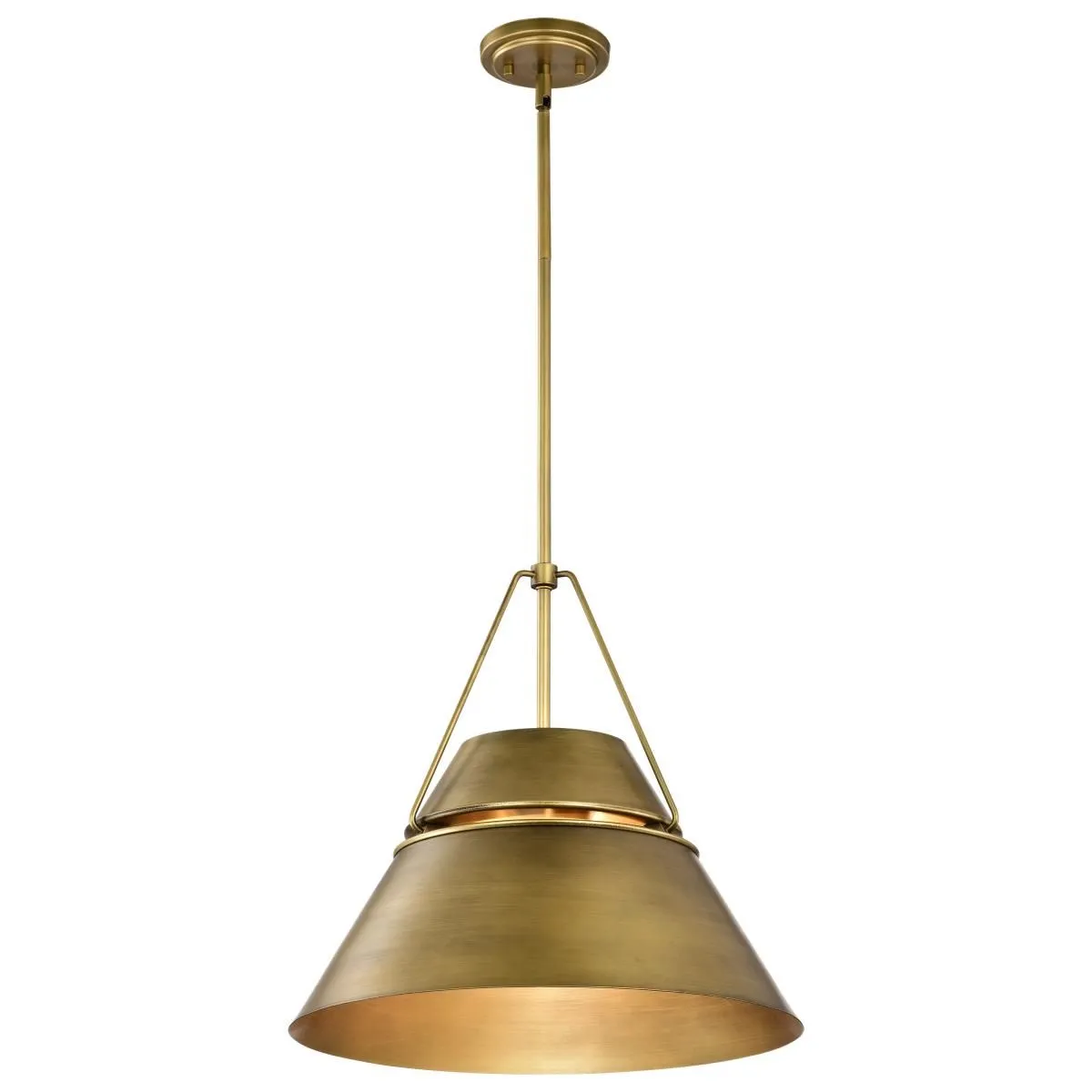 Adina 18 in. 3 lights Pendant Light Natural Brass Finish