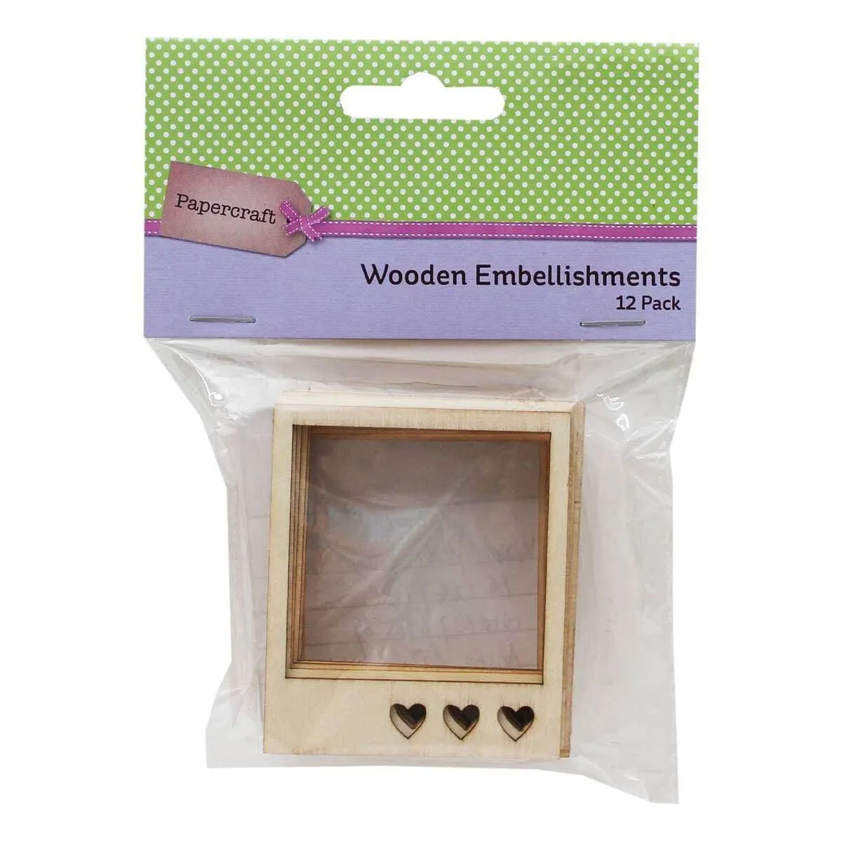 American Elm 12-Pack Wooden Photo Frame Embellishments - Personalize your cards, scrapbooks,