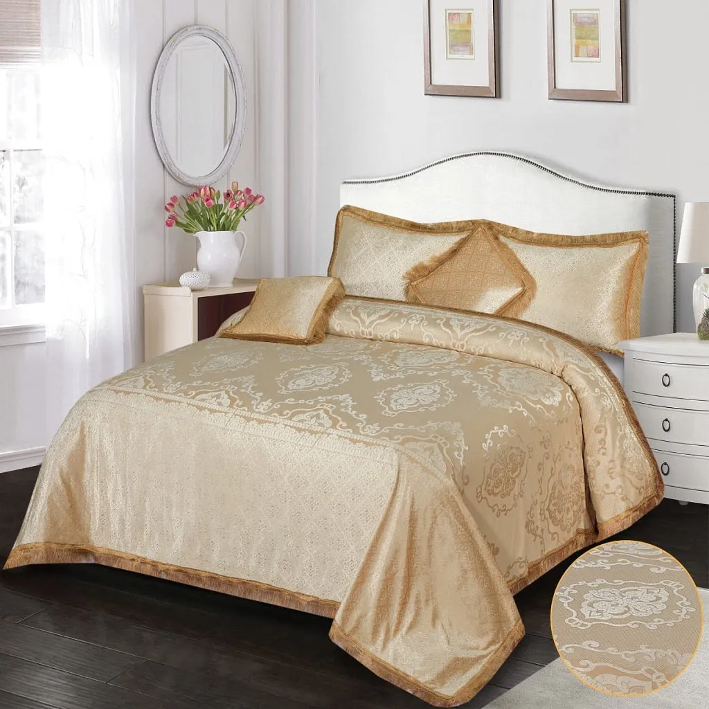 Amok 5 Pcs Palachi Bed Sheet Set Golden