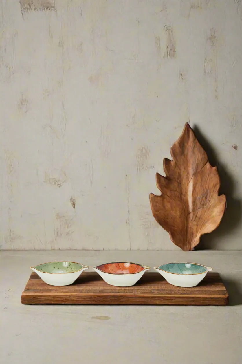 Assorted Leaf Shape Small Dish Set (3 Piece)