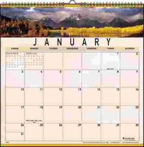 At-A-Glance Open Plan Landscape Scenes Monthly Wall Calendar 12 X 12