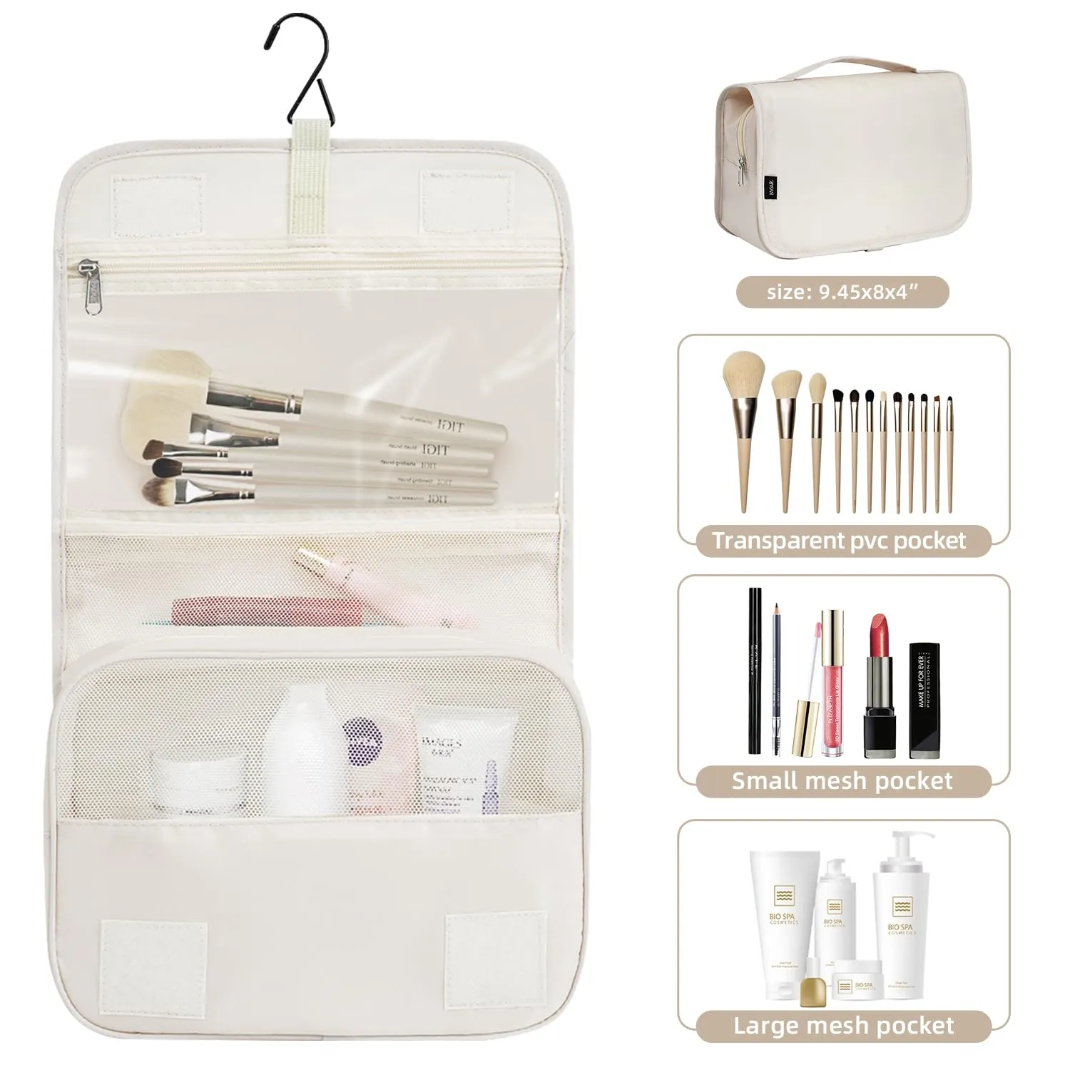 BAGAIL 10 Set Packing Cubes Various Sizes Packing Organizer for Travel Accessories Luggage Carry On Suitcase-Cream