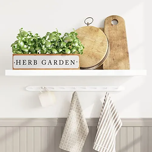 Barnyard Designs Farmhouse Herb Garden Planter Indoor Planter or Outdoor Apartment Window Planter Box, Windowsill Planter Box, Indoor Herb Planter for Indoor Plants, Window Herb Garden, 14.5x3.5