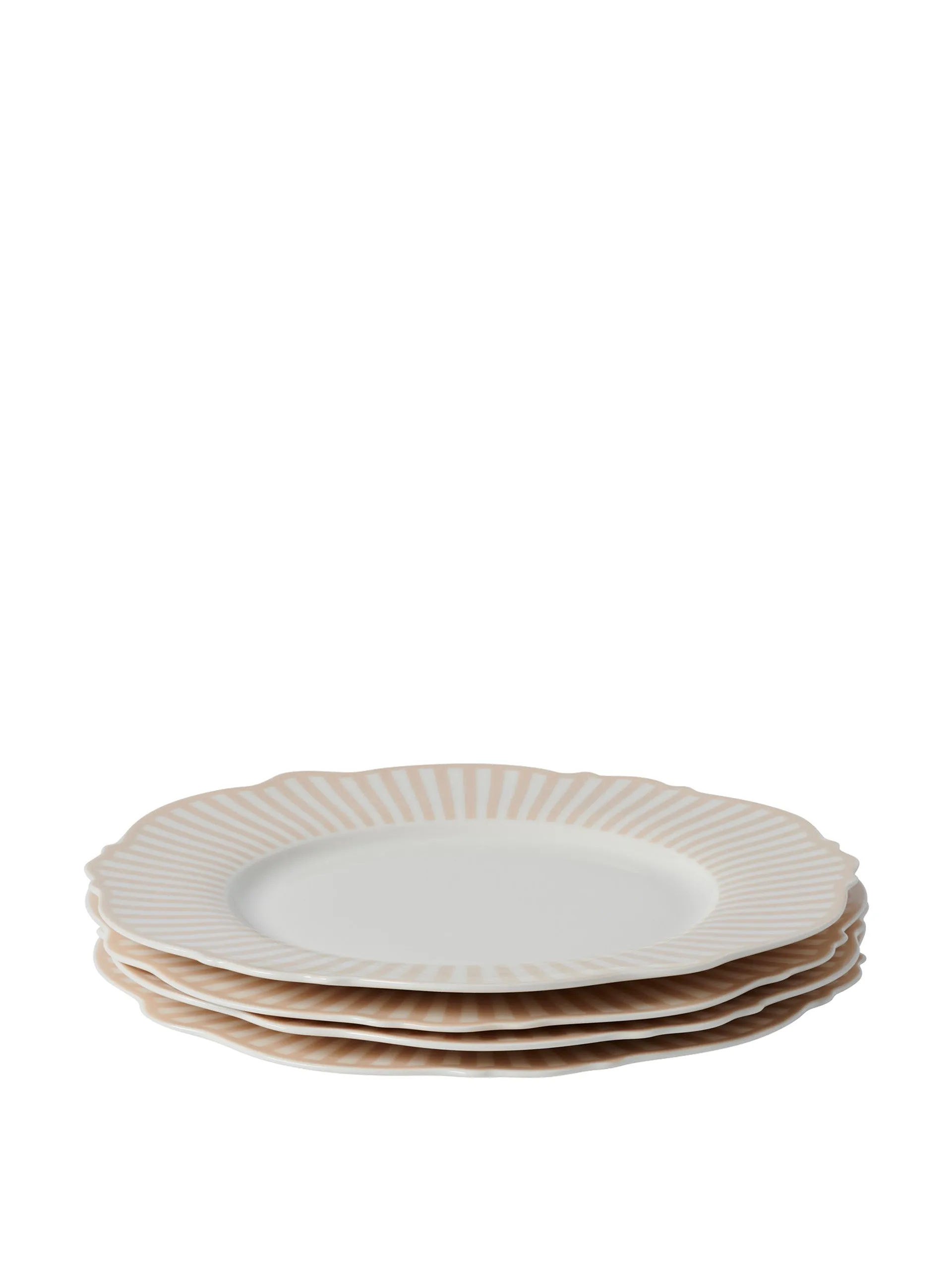 Beige wave dinner plates, set of 4