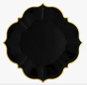 Black Lunch Plates with Gold Rim