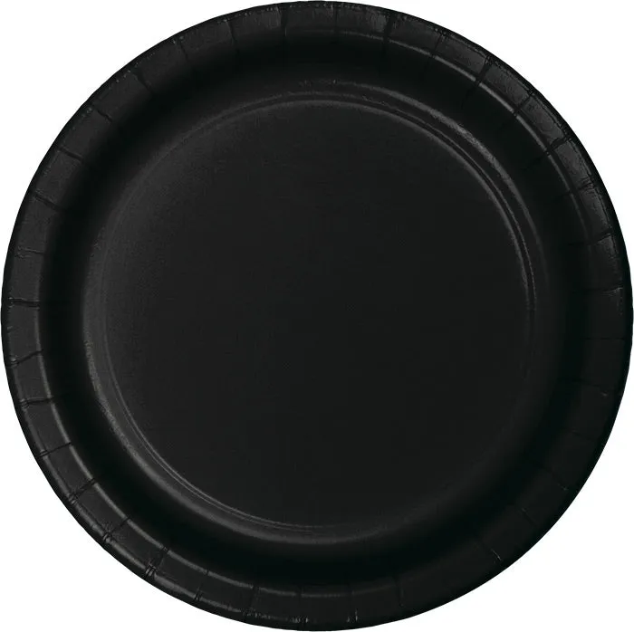 Black Paper Dessert Plates (24/Pkg)