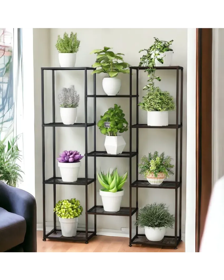 Black Plantica Metal Plant Stand 11 Tier | 43 x 10 x 52 inches