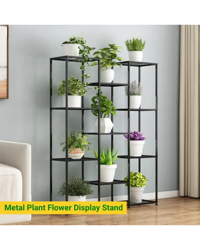 Black Plantica Metal Plant Stand 11 Tier | 43 x 10 x 52 inches