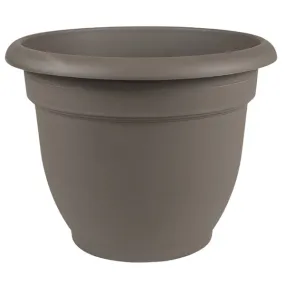 Bloem Ariana AP1260 Self-Watering Planter, 12 in Dia, 13 in W, Round, Plastic, Peppercorn