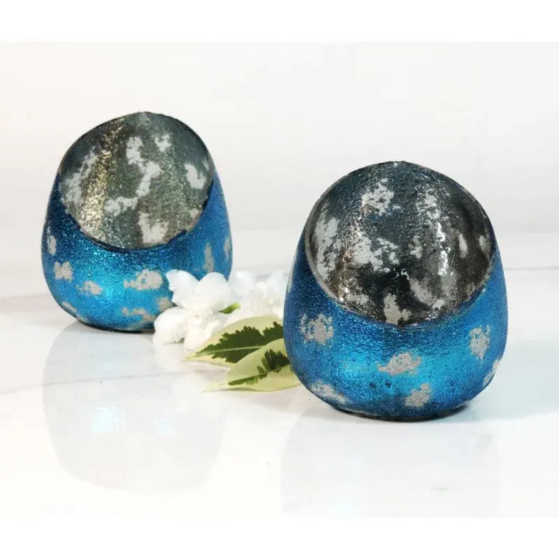 Bubbled Glass Votive for Unique Lighting | Set of 2