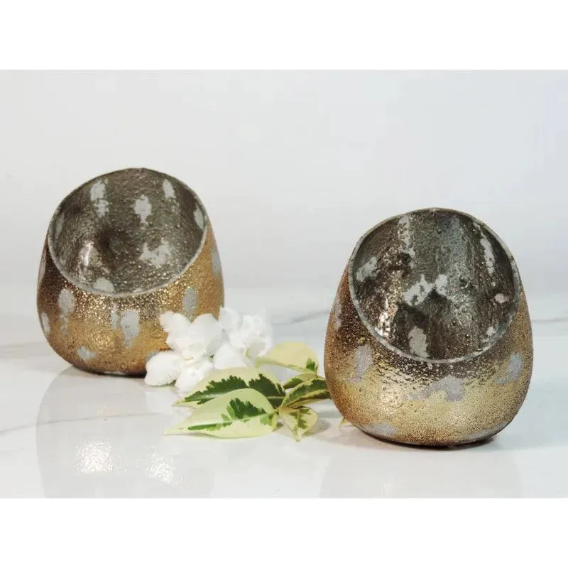 Bubbled Glass Votive for Unique Lighting | Set of 2