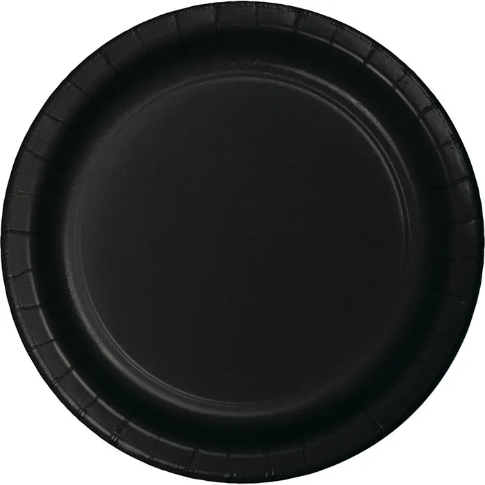 Bulk Black Velvet Paper Dessert Plates (900 per Case)