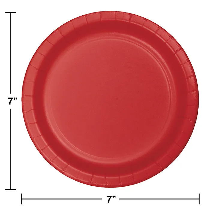 Bulk Classic Red Paper Dessert Plates (900 per Case)