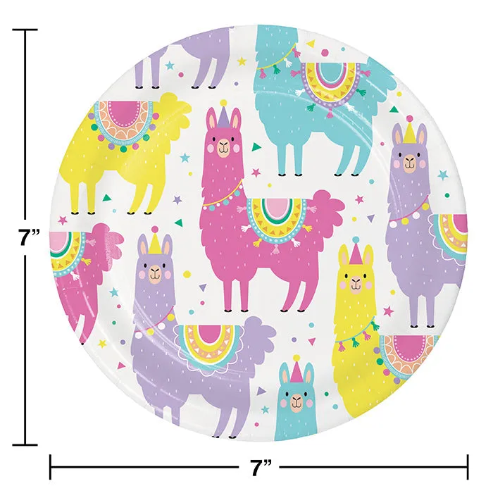 Bulk Llama Party Paper Dessert Plates (96 per Case)