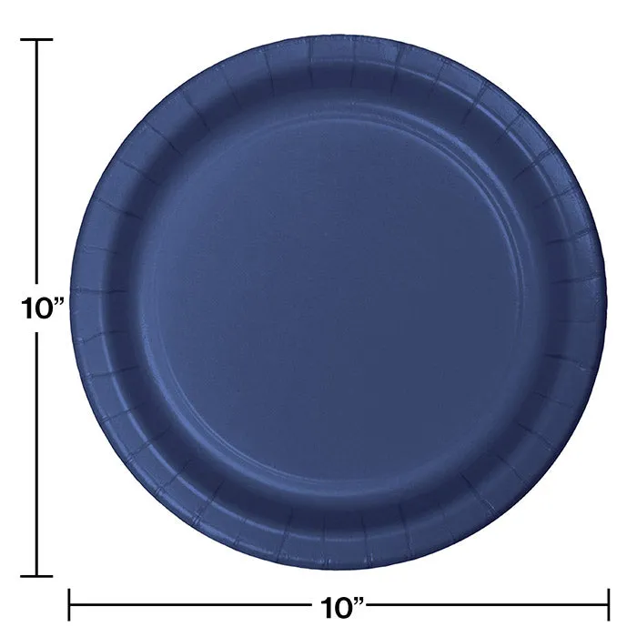 Bulk Navy Sturdy Style Paper Banquet Plates 10.25 inch (240 per Case)