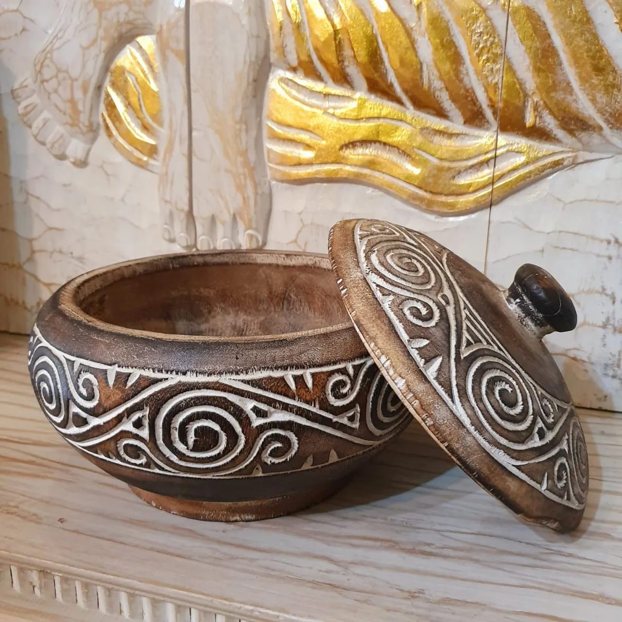 Carved Tribal Wooden Bowl