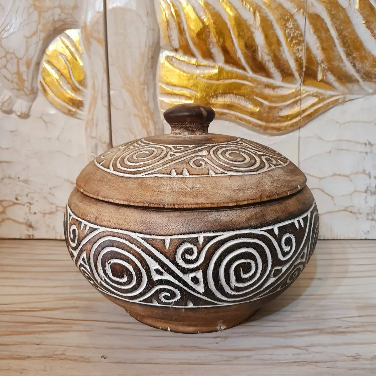 Carved Tribal Wooden Bowl