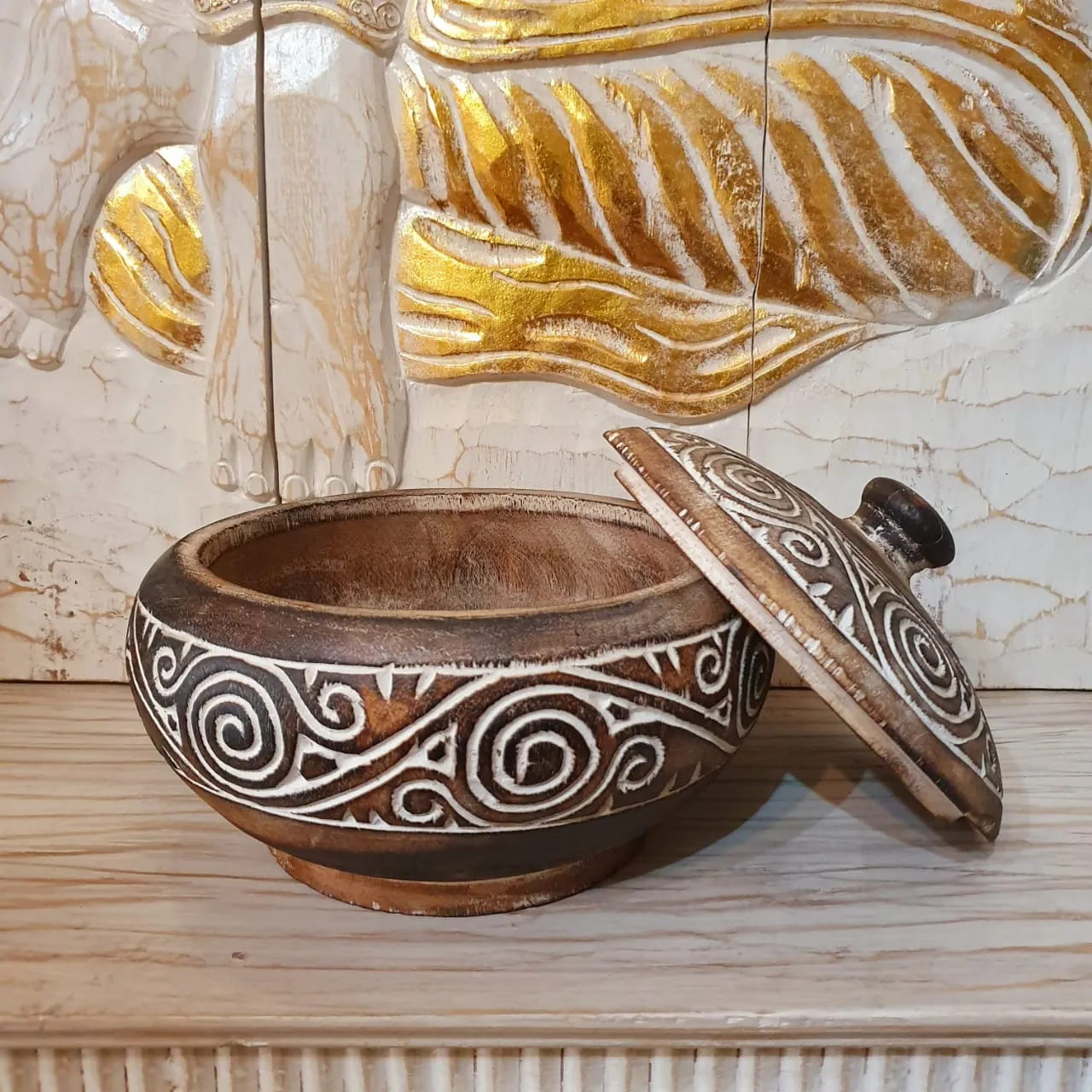 Carved Tribal Wooden Bowl