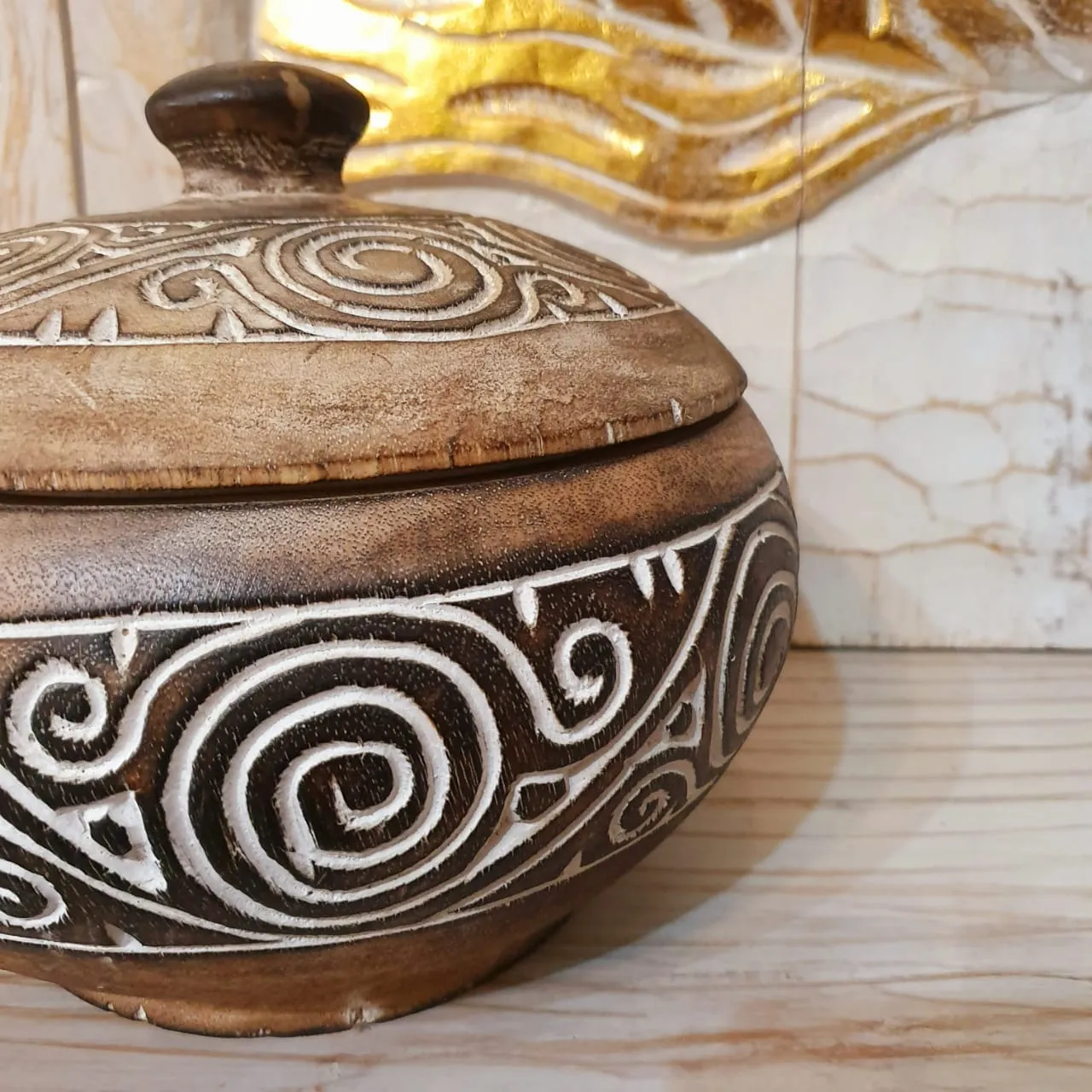 Carved Tribal Wooden Bowl