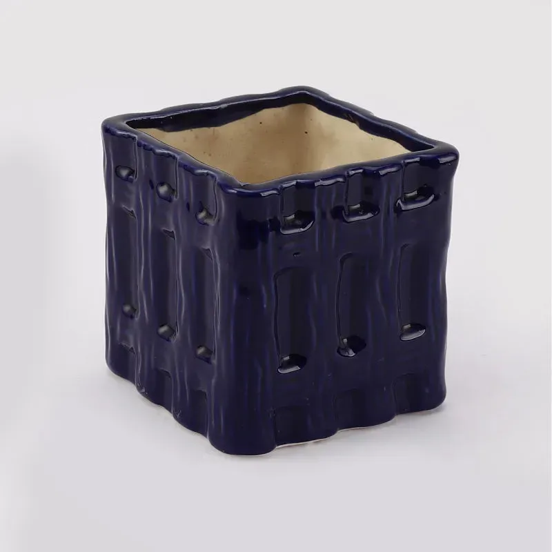 Ceramic Modern Royal Blue  Planter | Blue | Plant Not Included