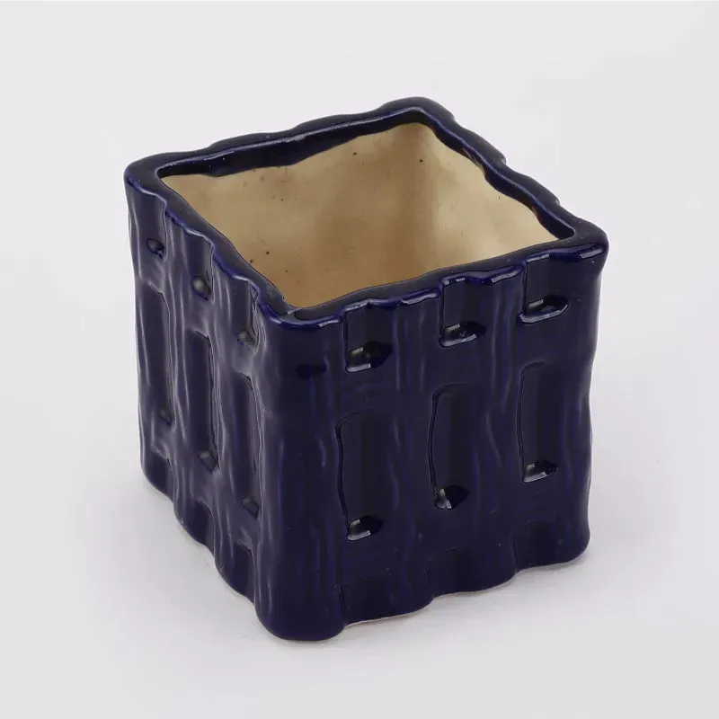 Ceramic Modern Royal Blue  Planter | Blue | Plant Not Included