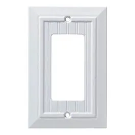 Classic Beadboard Single Decorator Wall Plate, White