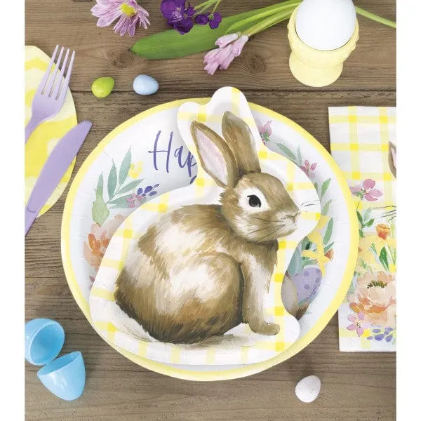 Classic Easter Bunny Shaped Party Plates x 8