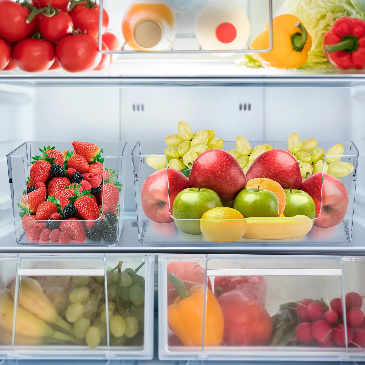 Clear Open Front Container Bin Set