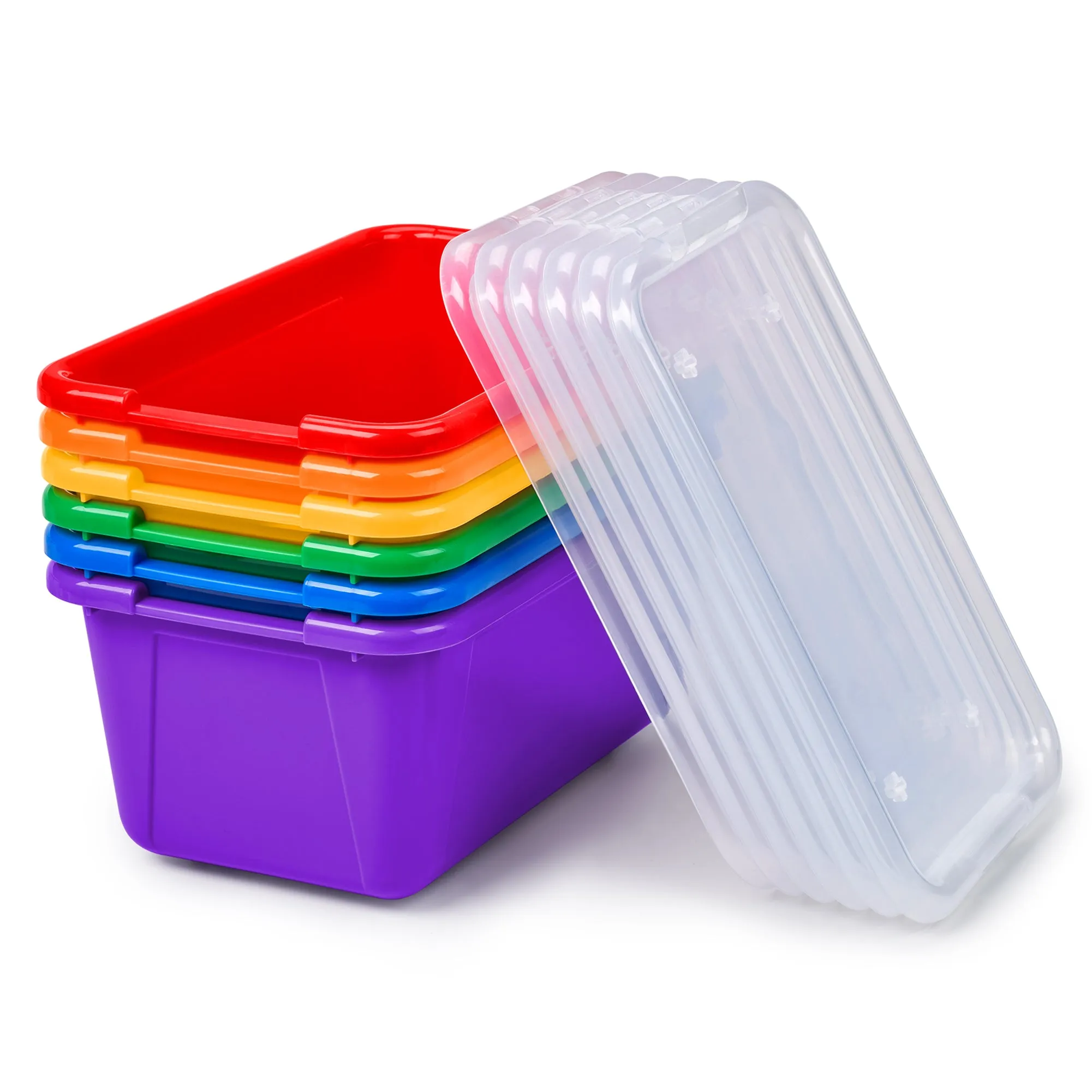 Clear Stackable Plastic Storage Bins with Lids