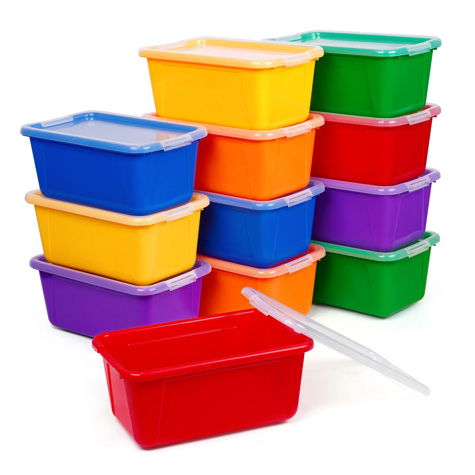 Clear Stackable Plastic Storage Bins with Lids